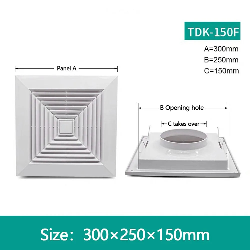 White Square Ceiling Vent Cover | Plastic Exhaust Grille Air Outlet
