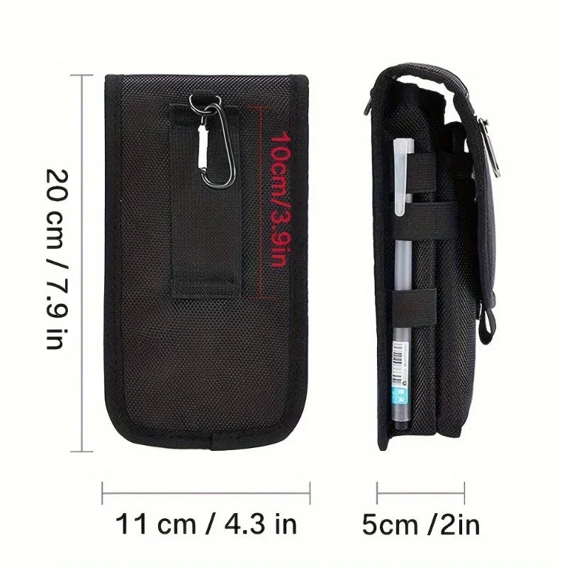 Men's Oxford Fabric Belt Phone Pouch | Fits Up to 6.3" Phones