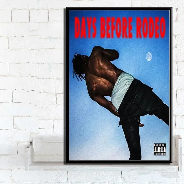 Travis Scott Astroworld Rodeo Canvas Poster | Rap Wall Art