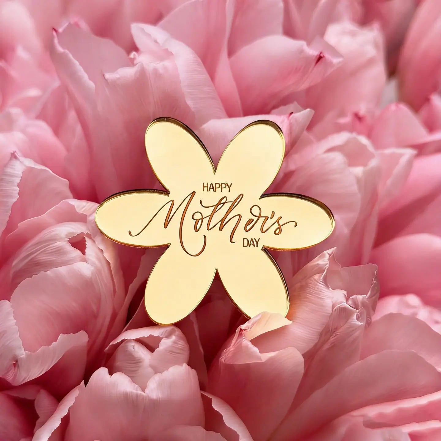 Happy Mother's Day Gold Mirror Acrylic Cake Topper