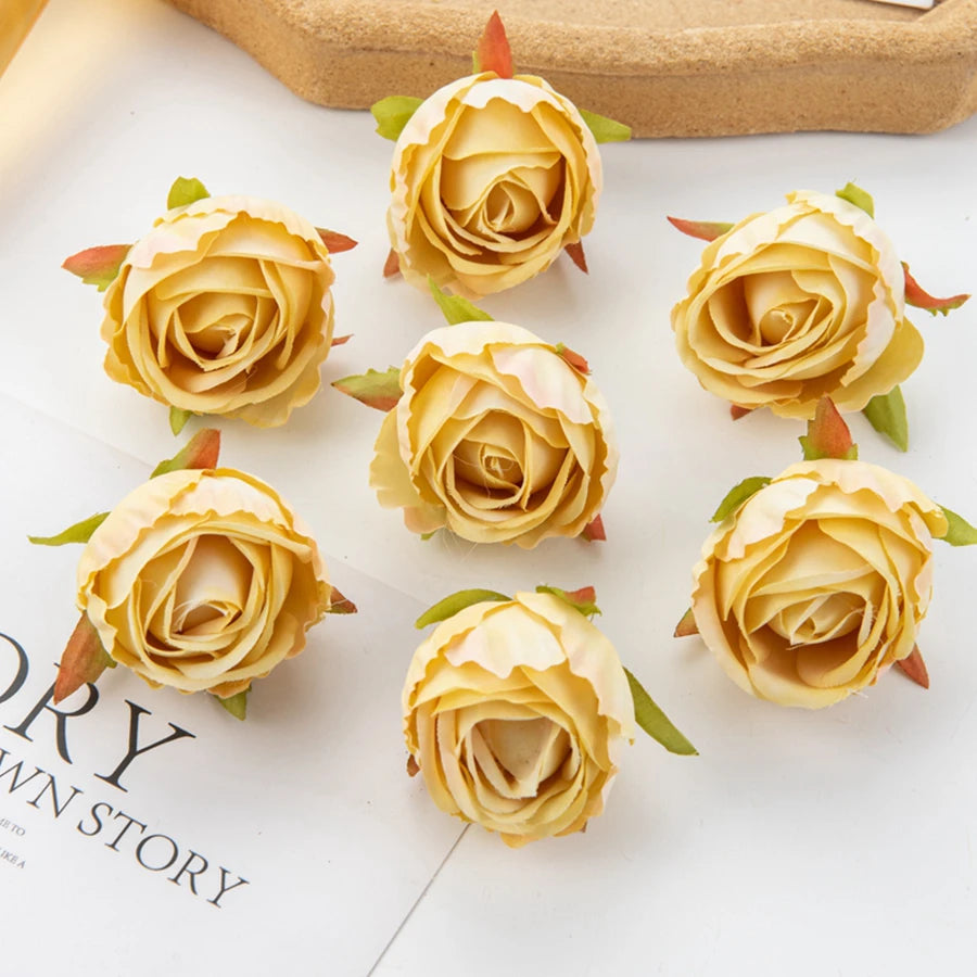 Artificial Silk Rose Heads 10/20 Pcs | Wedding & Home Decor