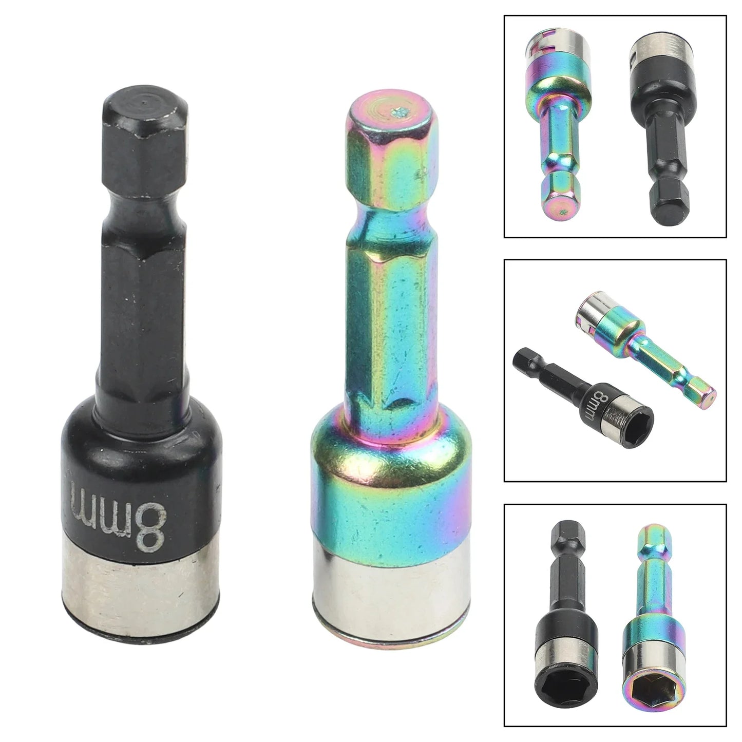 8mm Hex Shank Impact Socket Nut Driver Bit & Chuck Adapter