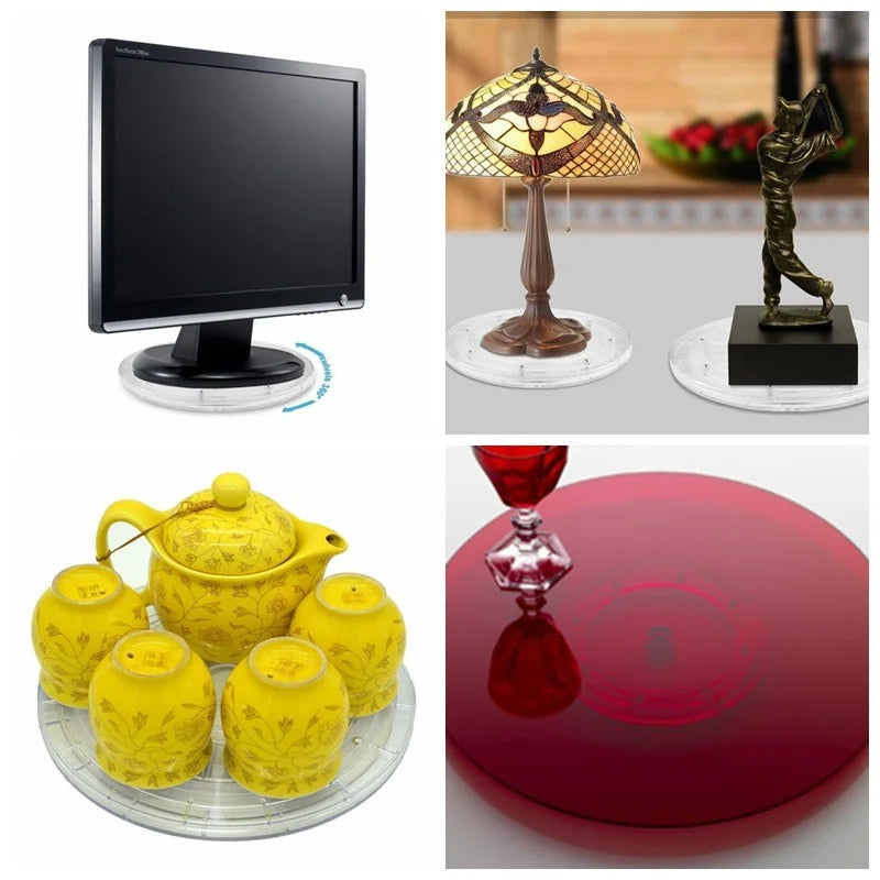Acrylic 360° Rotating Display Stand | Clear Lazy Susan Turntable