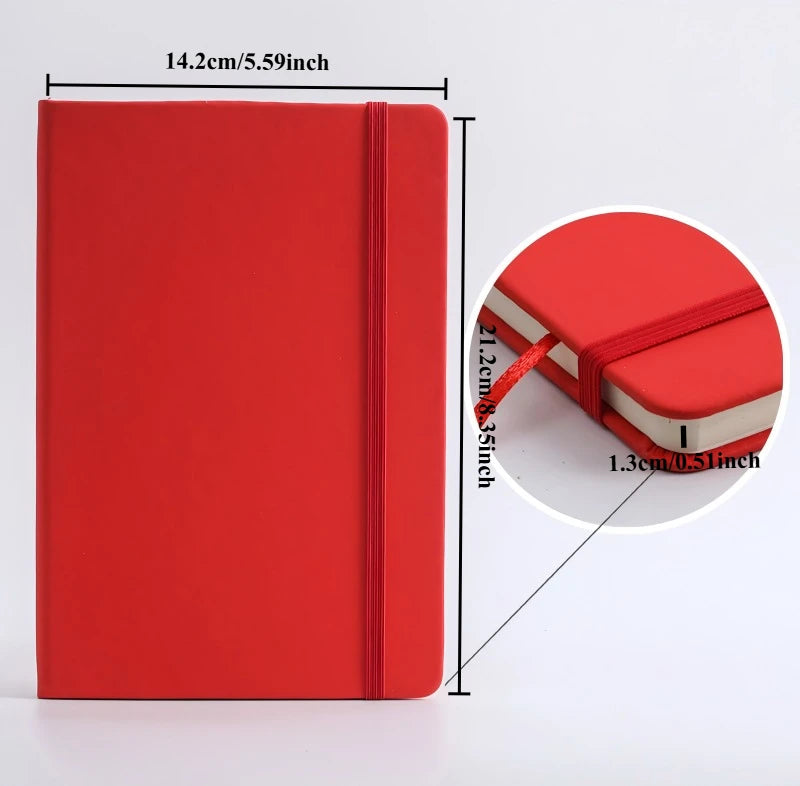 A5 Elastic Band Notebook 80 Sheets 160 Pages Matte PU Cover Lined