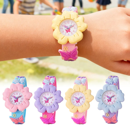Kids Floral Silicone Wristwatch – Waterproof Cartoon Watch for Girls Kids Silicone Watch Peaceful Pleasures Health and Wellness