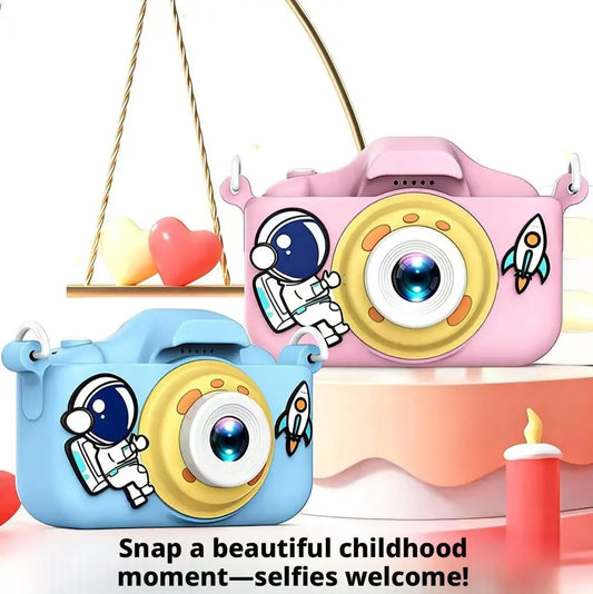 2026 Kids Digital Camera Mini DSLR Dual Lens HD Front Rear Camera Cartoon Portable Photo Video Shooting Toy Gift for Boys Girls Peaceful Pleasures Health and Wellness