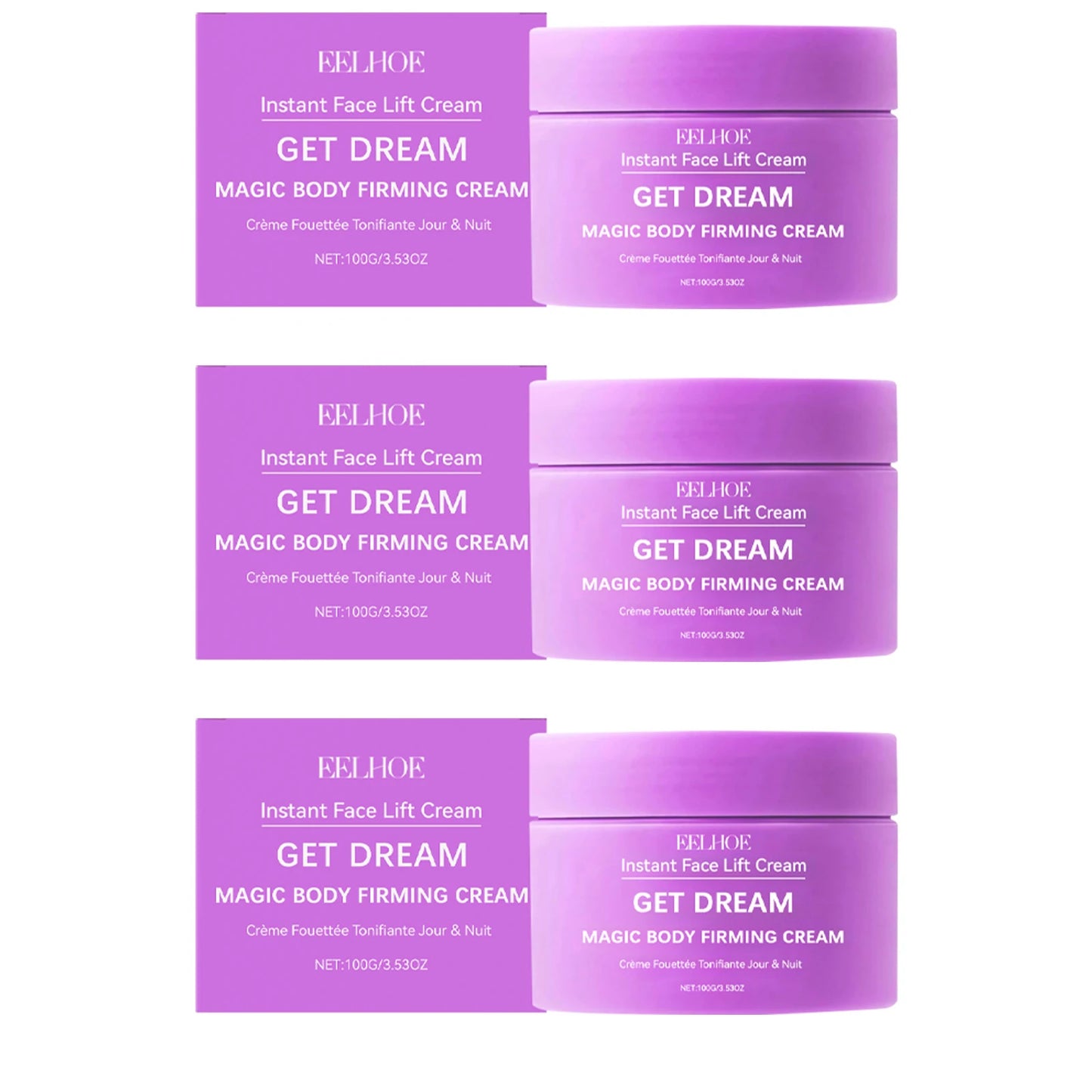 EELHOE Body Firming Cream – Tightening, Lifting & Nourishing 100g Body Firming Cream Peaceful Pleasures Health and Wellness 3 X 100g Boxed