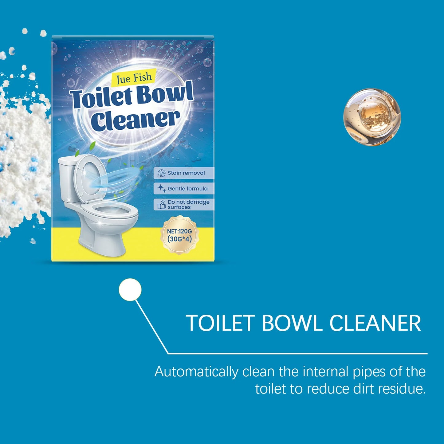 Jue-Fish 120g Toilet Cleaning Powder – Remove Stains & Odors