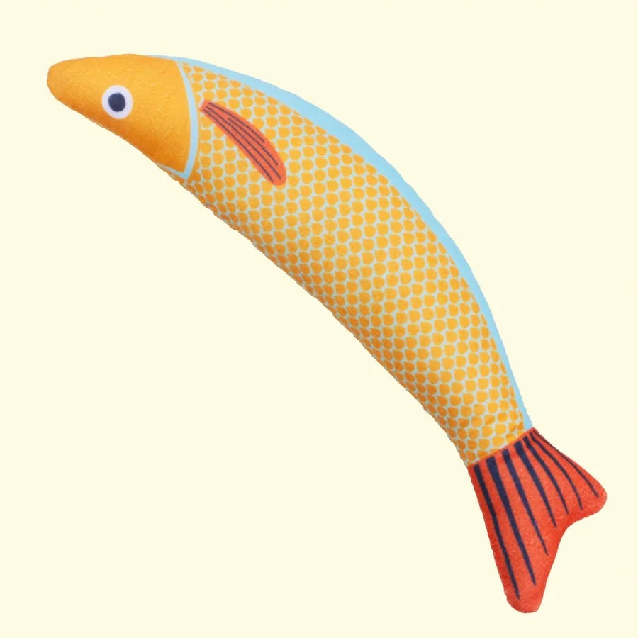 Cat Toy Contains Catnip for Self Pleasure and Relaxation 3D Simulated Fish Pillow Fish Interactive Sound Plush Toy Peaceful Pleasures Health and Wellness C