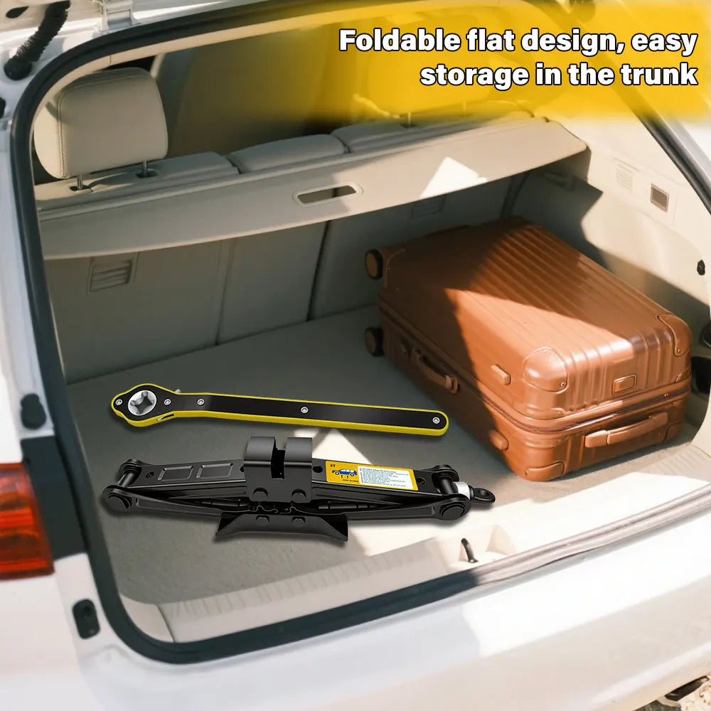 2.5T -1.5T car jacks 2 in 1 Manual Lift Jack Car Repair Tool Lifting Tool with Labor-saving Ratchet Wrench Foldable Jack for Car Peaceful Pleasures Health and Wellness