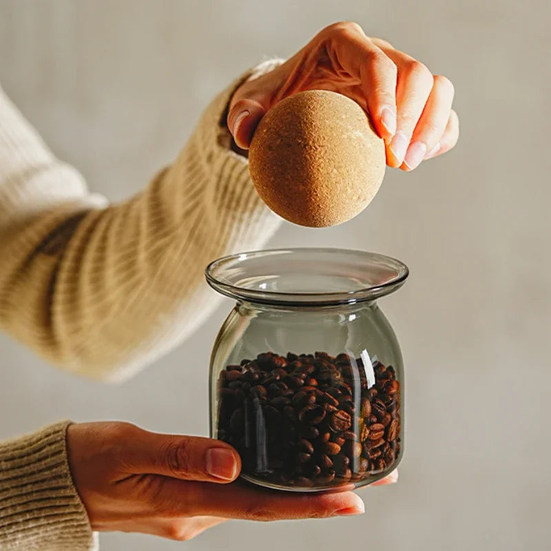 Coffee Bean Storage Jar Retro Sealed Food Grade Glass Coffee Powder Preservation Large Capacity Storage Bottle Peaceful Pleasures Health and Wellness