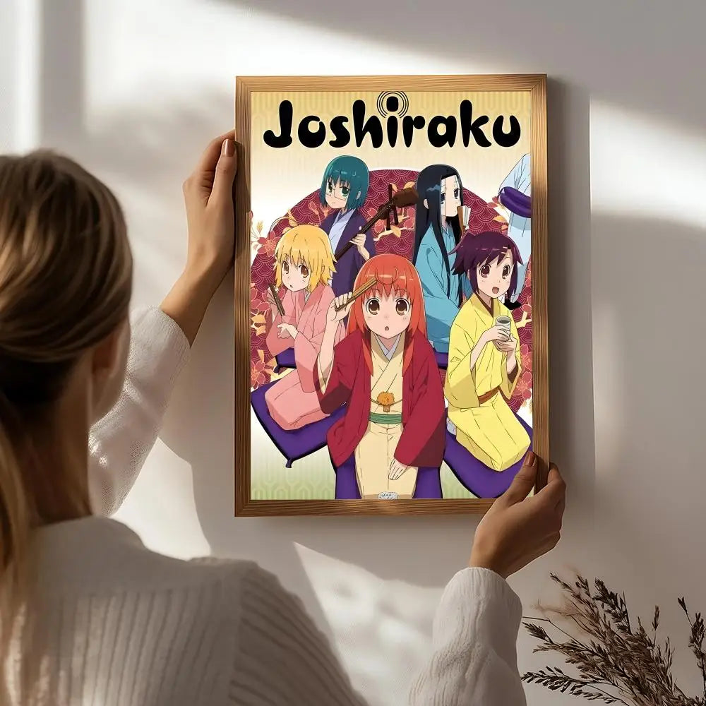 Joshiraku Anime HD Self-Adhesive Waterproof Wall Art Poster Anime Wall Poster Peaceful Pleasures Health and Wellness White6 50X70cmNoframe