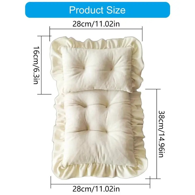 Newborn Photography Mattress & Pillow Set | Soft Cotton Props