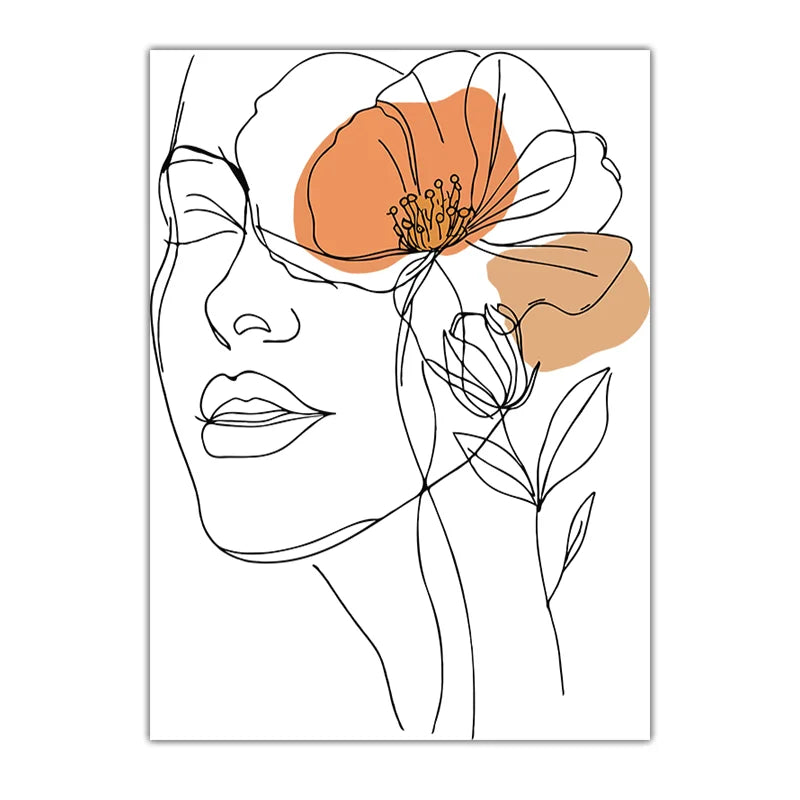 Abstract Minimalist Line Art Woman Canvas Print | Wall Decor Canvas Wall Art Print Peaceful Pleasures Health and Wellness 02 20x25cm No Frame China Mainland