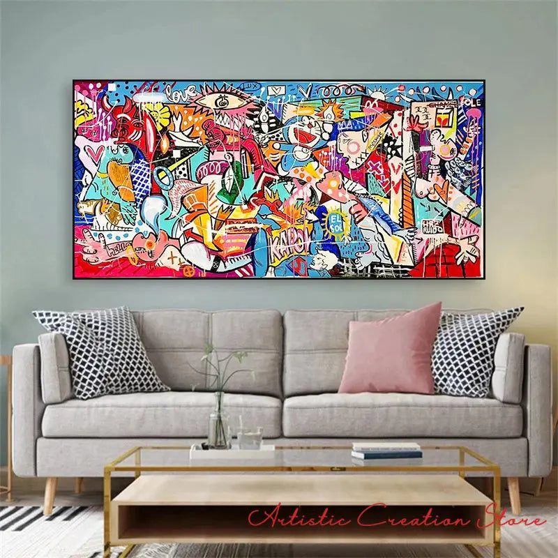 Abstract Wall Art Picture Picasso Famous Painting 《Guernica》Posters Canvas Painting for Modern Living Room Home Office Decor Peaceful Pleasures Health and Wellness
