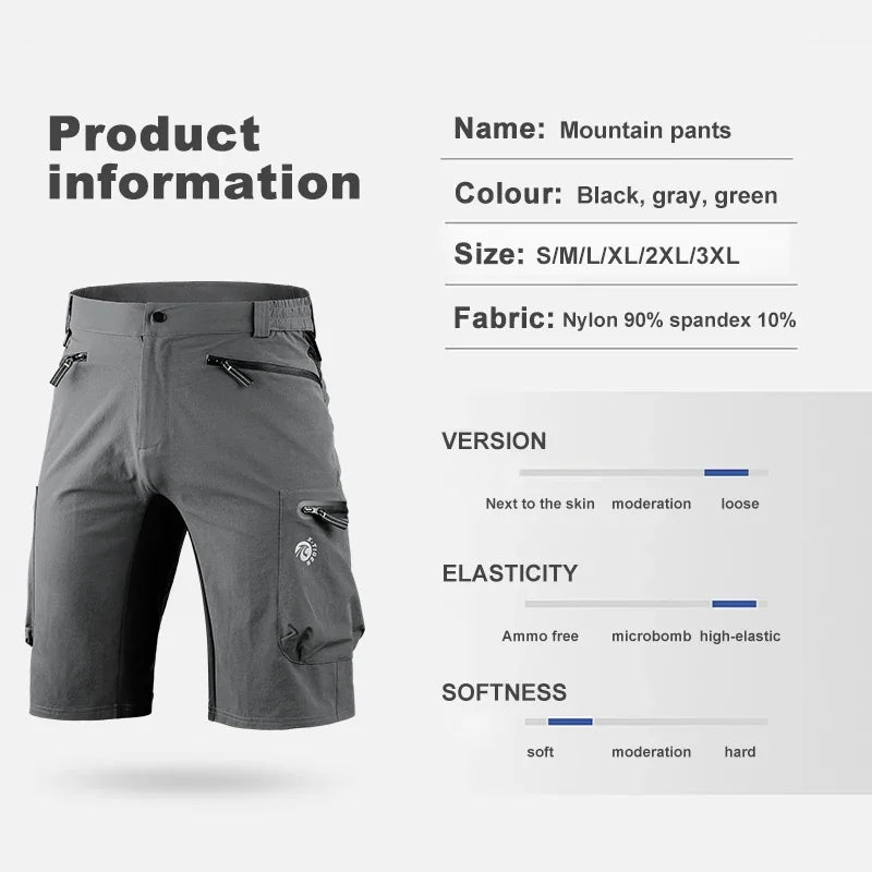 X-TIGER Men's MTB Cycling Shorts – Waterproof, Multi-Pocket