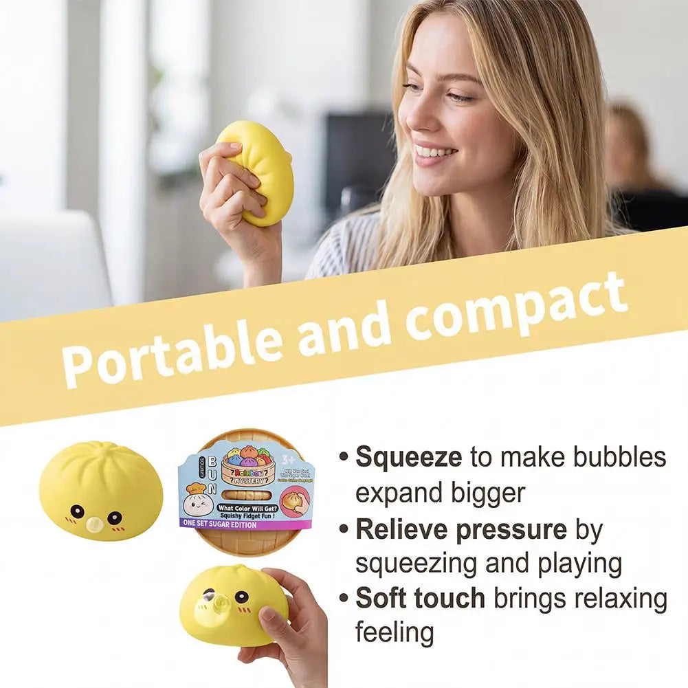 2026 New Soft Dumpling Pinch Toys Blowing Bubbles Squishy Relief Stress Mystery Blind Box Gifts Rebound Steamed Bun Squeeze Ball Peaceful Pleasures Health and Wellness
