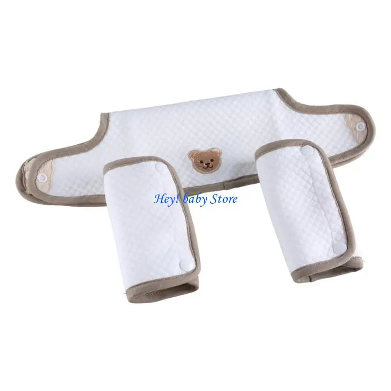 3-Pack Cartoon Cotton Baby Bibs & Waist Stool Cover Set