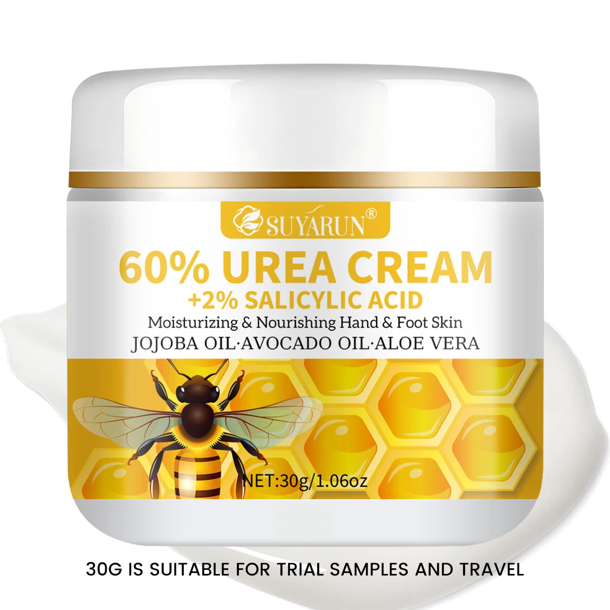60% Urea & 2% Salicylic Acid Foot Cream for Cracked Heels - Exfoliating, Moisturizing, Hard Skin, Callus & Dead Skin Remover. Peaceful Pleasures Health and Wellness 30g