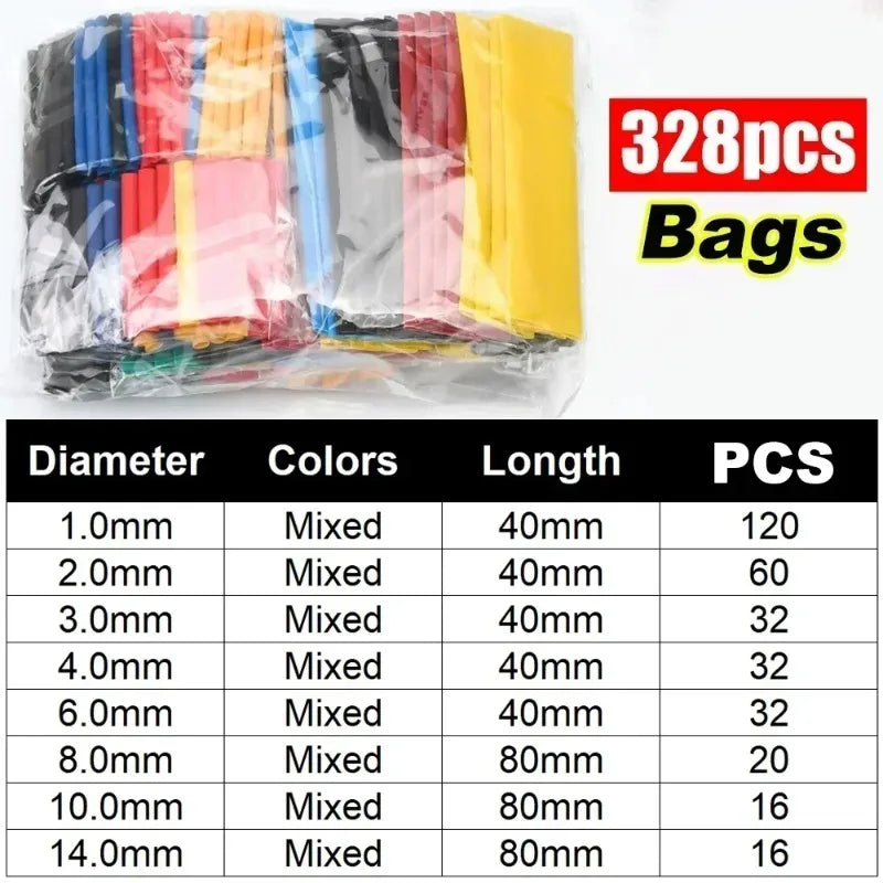Heat Shrink Tubing Kit – 5 Colors 8 Sizes 2:1 Wire Insulation