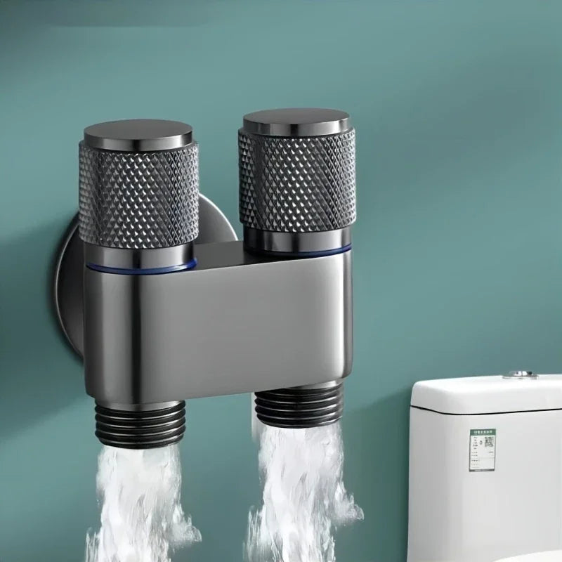 Stainless Steel Dual Outlet Anti-Backflow Angle Valve for Toilet
