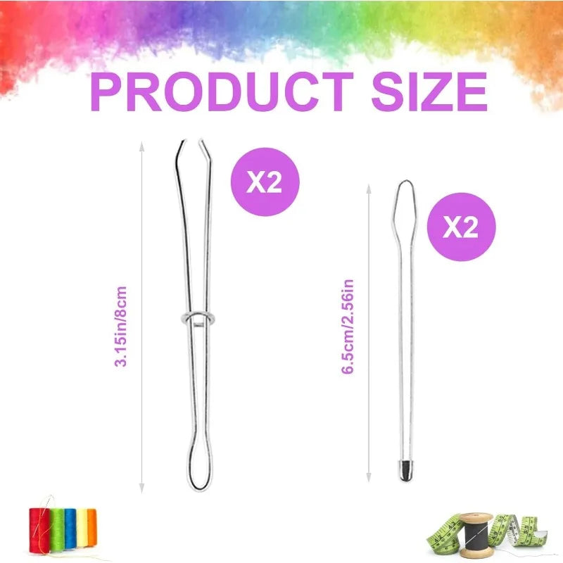 Bodkin Drawstring Threaders Metal Threader Tweezers Easy Quick Insert