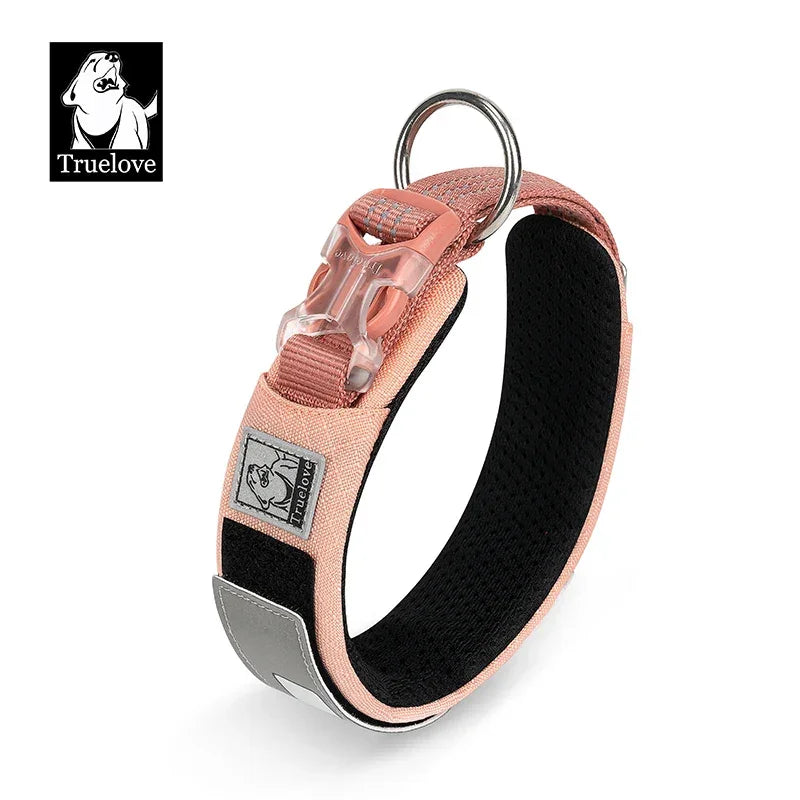 Truelove Pet Collar Reflective Multifunctional Personalized Dog Collar DuPont Soft Breathable Adjustable for Large Dogs TLC5611 Peaceful Pleasures Health and Wellness Coral Pink S-neck-35-45cm China Mainland