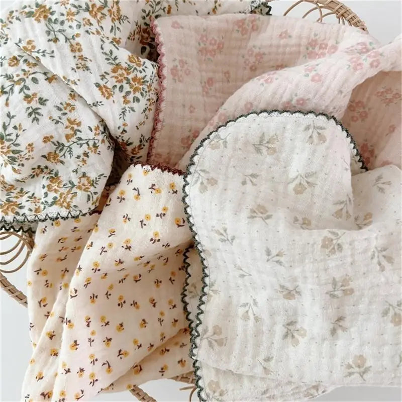 Baby Gauze Cotton Drool Bibs & Face Cloths – 4-Pack Newborn