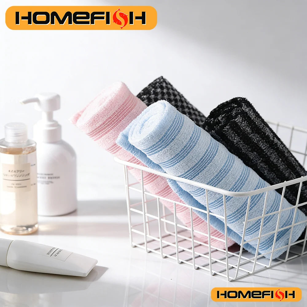 Nylon Bath Exfoliating Towel & Back Scrub Brush – Shower Sponge Body Scrubber for Bathroom Daily Use Peaceful Pleasures Health and Wellness