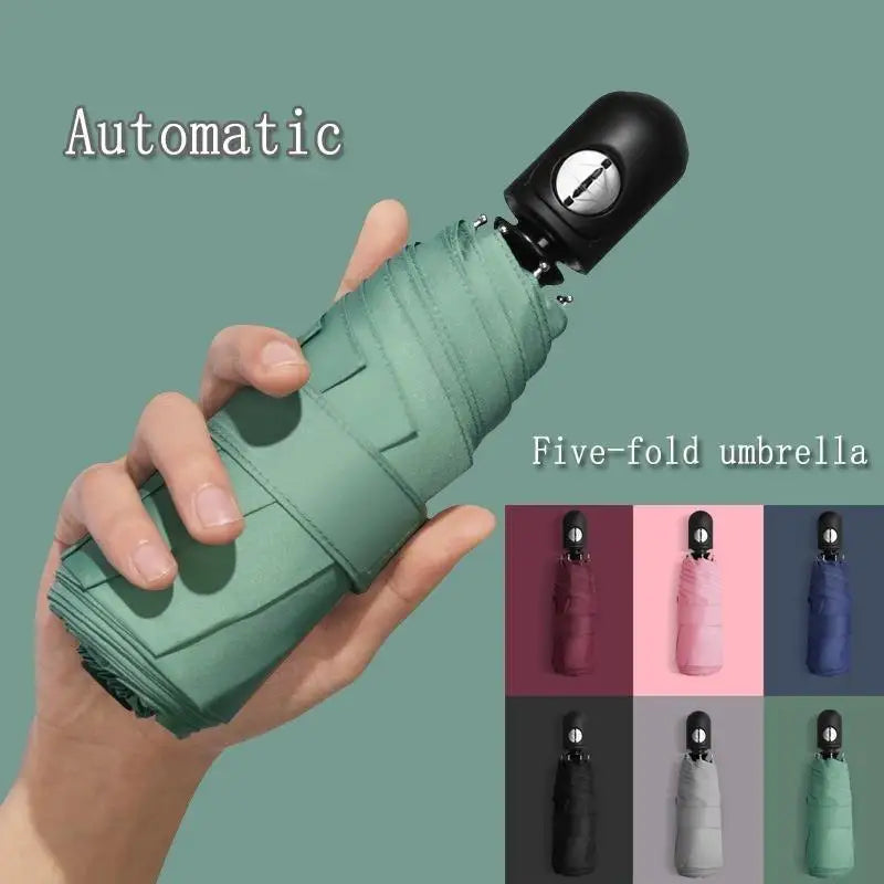 Mini Fully Automatic Umbrella UV Resistant Vinyl Sunshade Portable 5