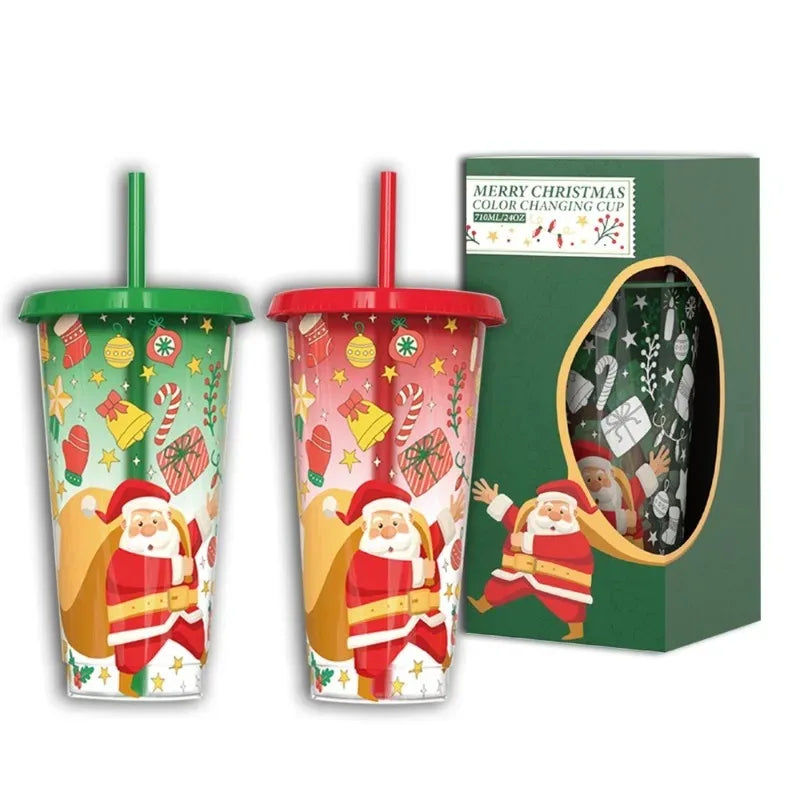 Christmas Color Changing Straw Cup | Santa Design 800ml