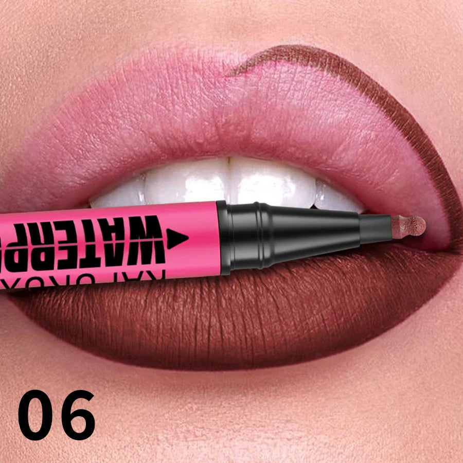 KAFURUX Matte Liquid Lip Liner – 12 Colors, Waterproof