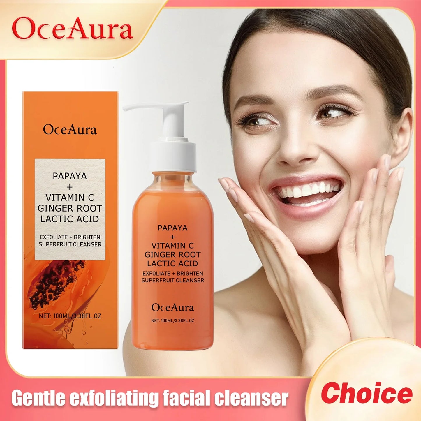 OceAura Coconut Oil Facial Cleanser – Exfoliating & Pore Care