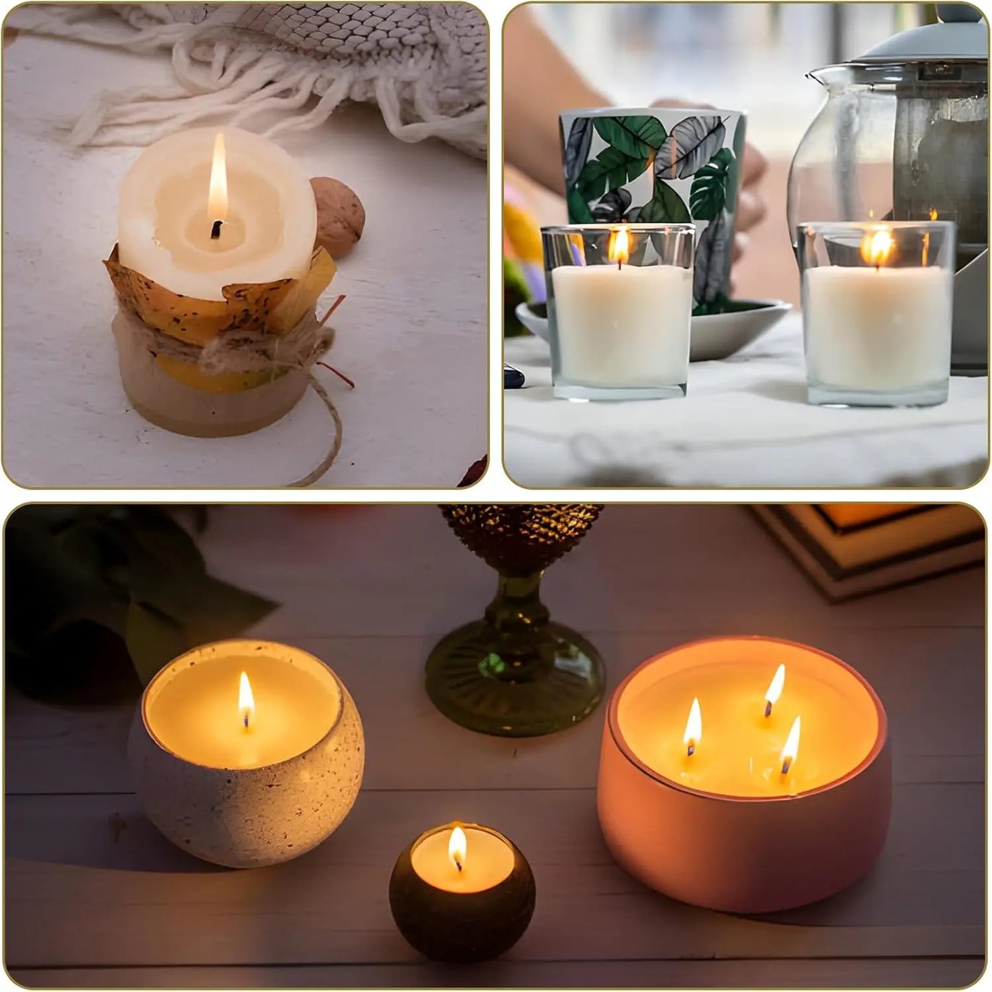 Pre-Waxed Tea Light Candle Wicks 50/100Pcs – 1.02" with Base