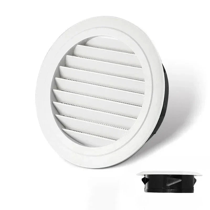 White Round Air Vent Grille Cover 75mm 100mm 125mm Adjustable