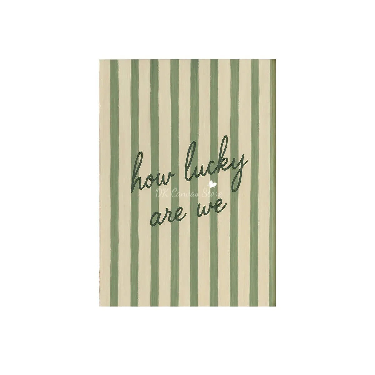 "How Lucky Are We" Quote Canvas Print Poster Modern Heart Stripe Art Prints Bedroom Living Room Wall Art Home Decor Poster Peaceful Pleasures Health and Wellness G 55x75cm