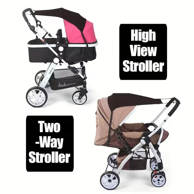 Universal Baby Stroller Sunshade | Anti-UV, Waterproof, Viewing Window