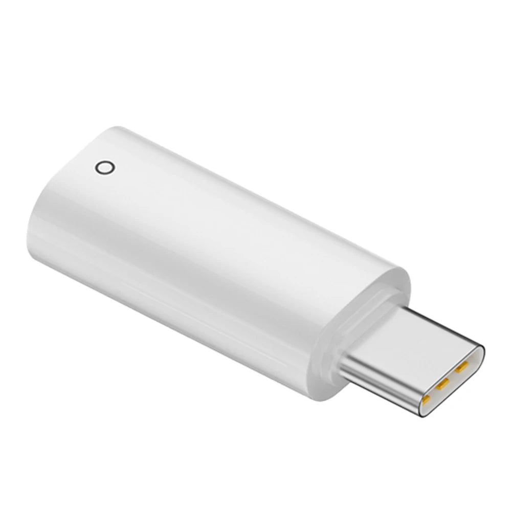 Ligting Female To Type C Male Adapter for Apple Pencil 1st Generation Bluetooth-Compatible Stylus Pen Charger Converter Peaceful Pleasures Health and Wellness White