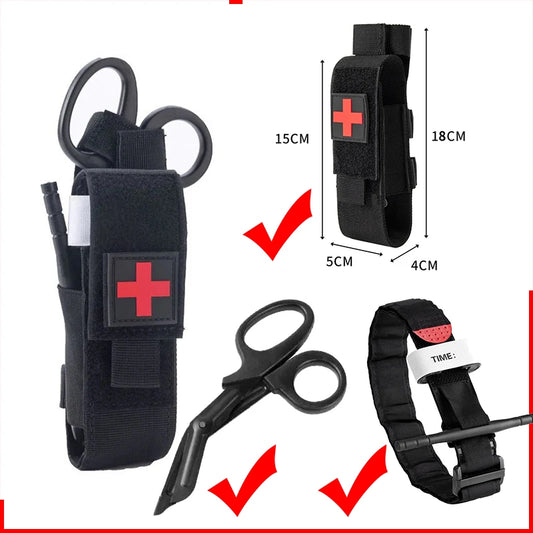 Tourniquet Outdoor Survival Combat Tourniquet Rotary Medical emergency Strap Outdoor Camping Explore Scissors Pack set Peaceful Pleasures Health and Wellness