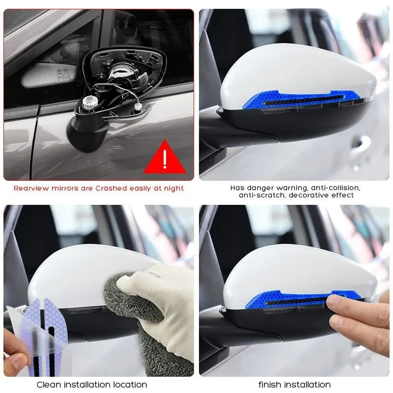 Reflective Stickers Warning Strip Tape Traceless Protective Car Sticker Warn on Car Rearview Mirror Exterior Auto Accessories Peaceful Pleasures Health and Wellness