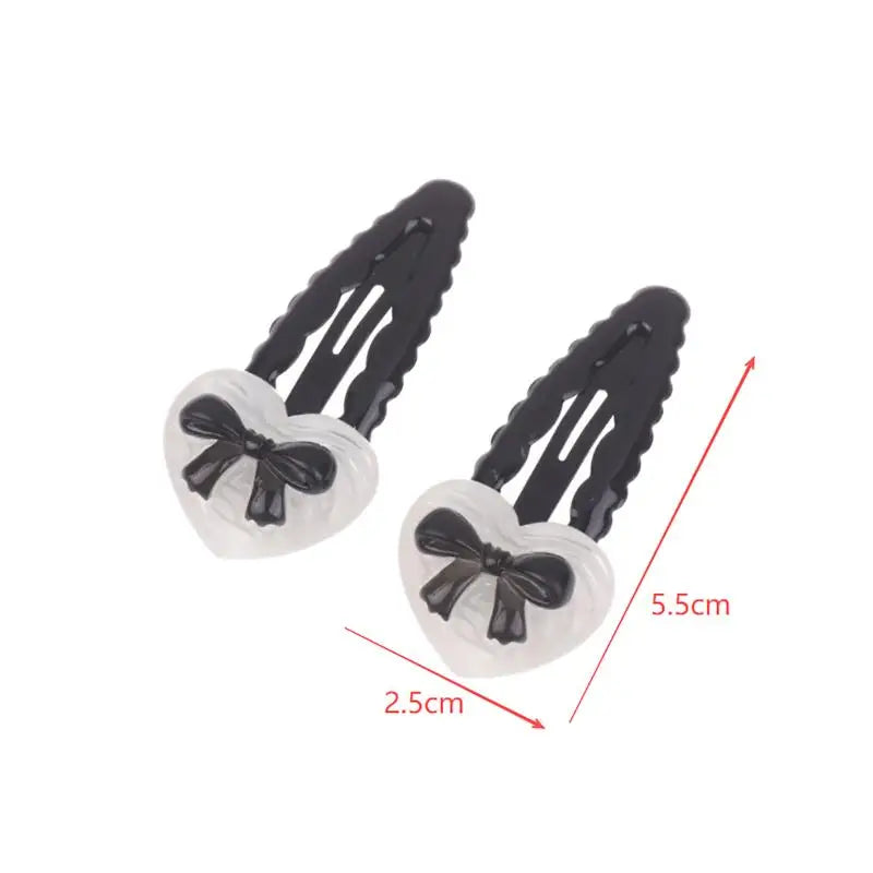 Bowknot Heart BB Hair Clips Non-Slip Cute Set of 2/6 Pcs