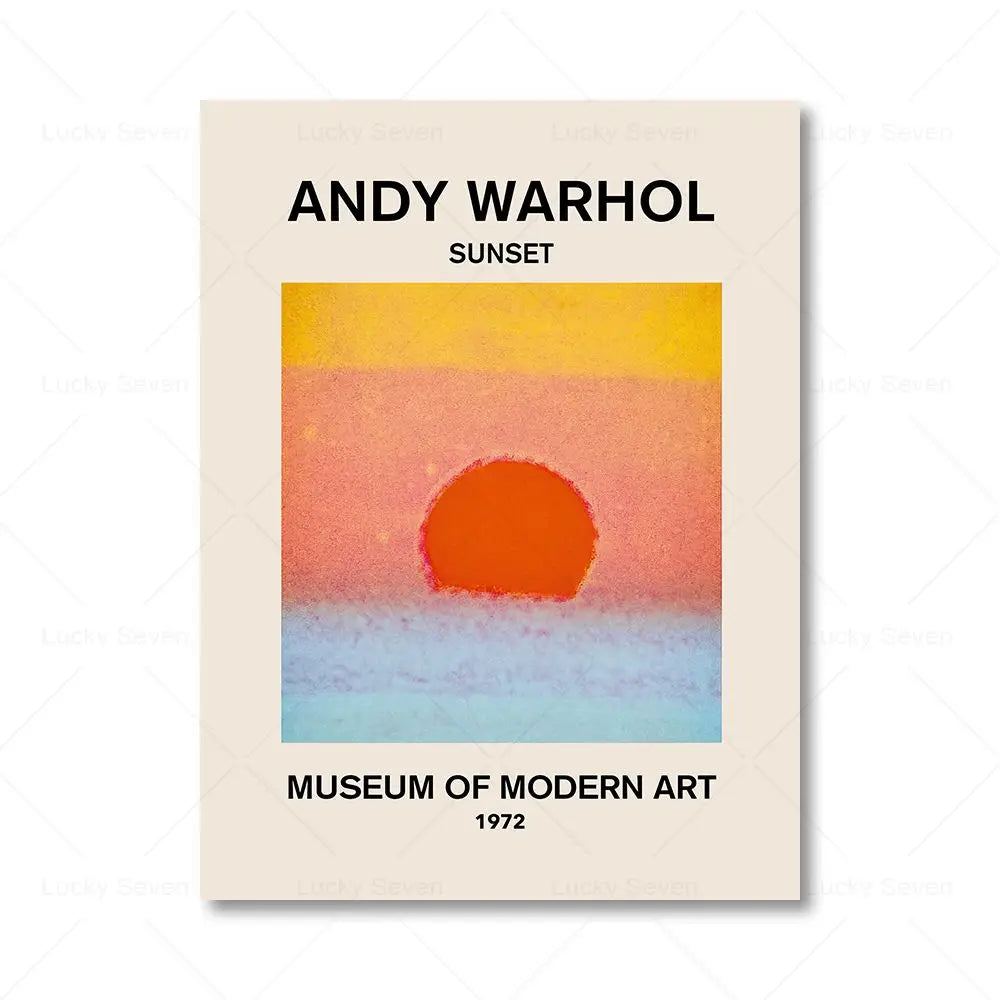 Andy Warhol Pop Art Canvas Poster Sunset Banana Tomato Soup Abstract Wall Art Modern Living Room Home Aesthetic Decor Peaceful Pleasures Health and Wellness