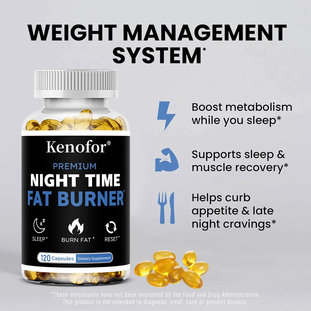Nighttime Fat Burner Supplement - for Weight Loss, Boost Metabolism, Suppress Appetite Diet,Healthy Weight Management Peaceful Pleasures Health and Wellness
