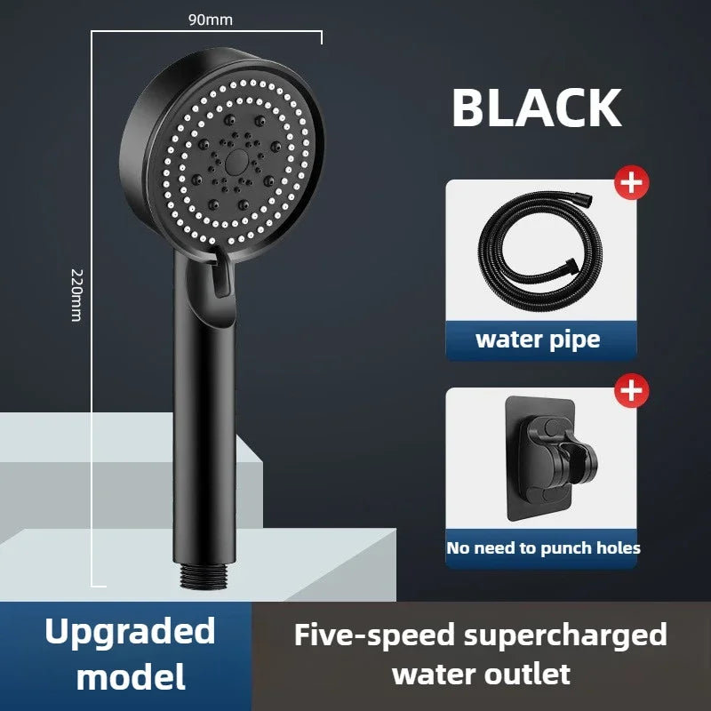 High Pressure Handheld Shower Head – 3 Modes, Water Saving