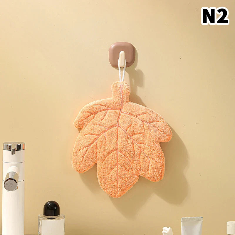Leaf-Shape Double-Layer Hand Towel | Fast-Dry Coral Fleece