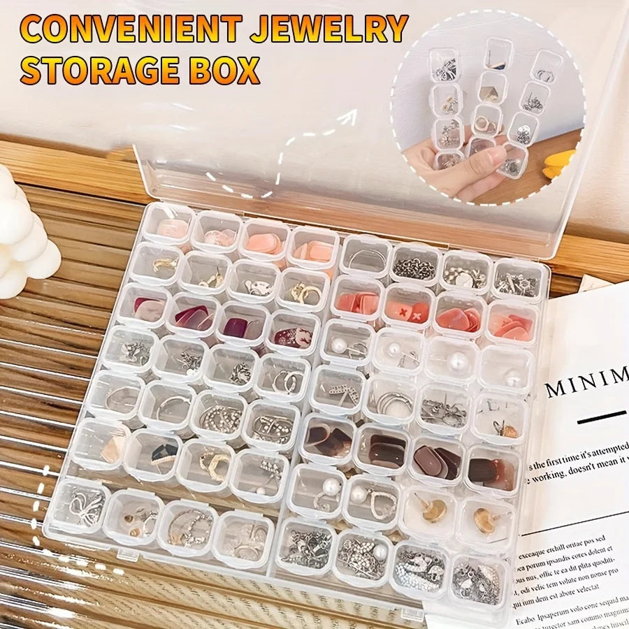 Transparent Nail Art Storage Box – Multi-Compartment Organizer