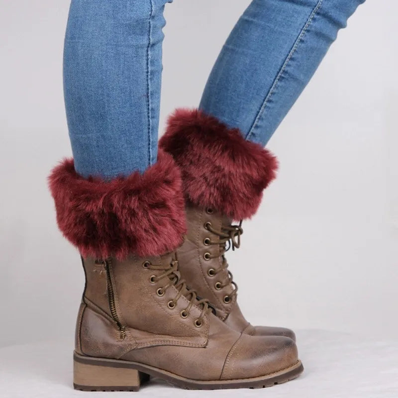 1 Pair High Quality Knitted Boot Cuffs Winter Leg Warmers Women Lady Crochet Knit Fur Trim Leg Boot Socks Toppers Cuffs Peaceful Pleasures Health and Wellness