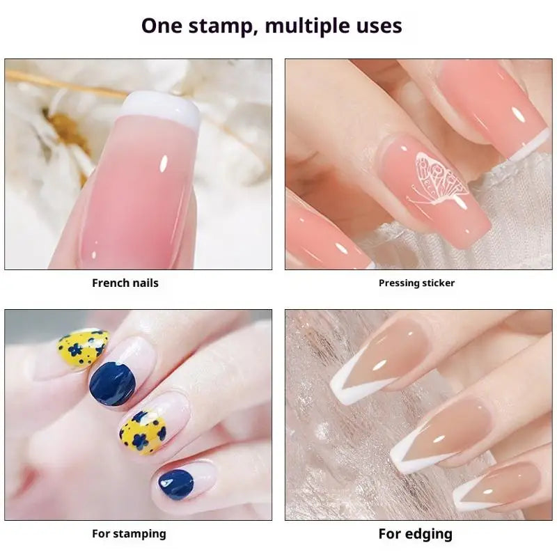 Nail Art Stamper Clear Jelly Silicone Head Manicure Scraper Nail Stamp Scraper Stamping Polish Print DIY Manicure Tool Peaceful Pleasures Health and Wellness