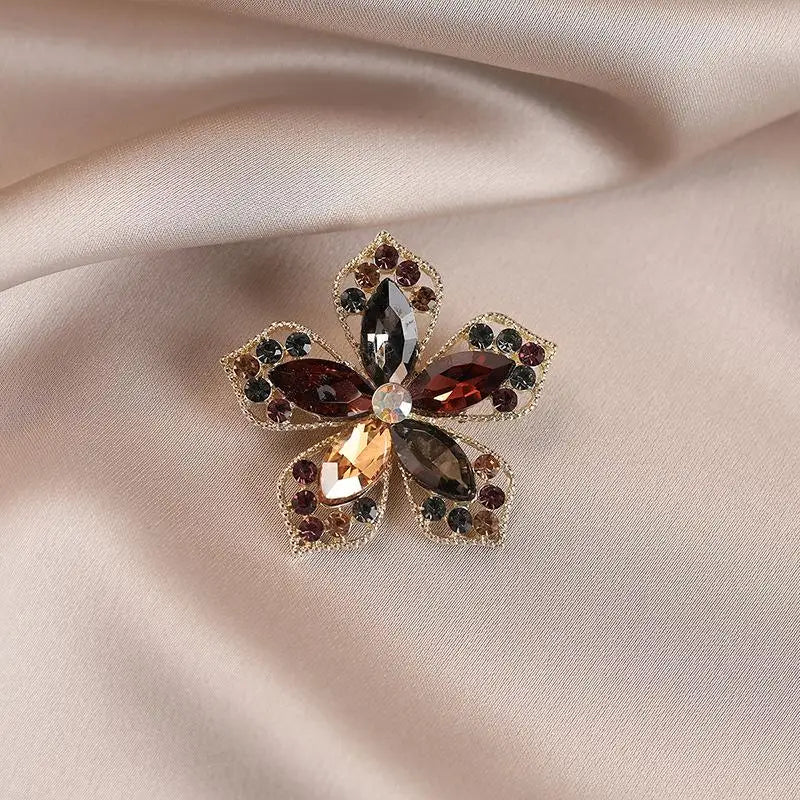 Rhinestone Crystal Brooch Pin – Vintage Women's Jewelry Gift Rhinestone Brooch Pin Peaceful Pleasures Health and Wellness A8