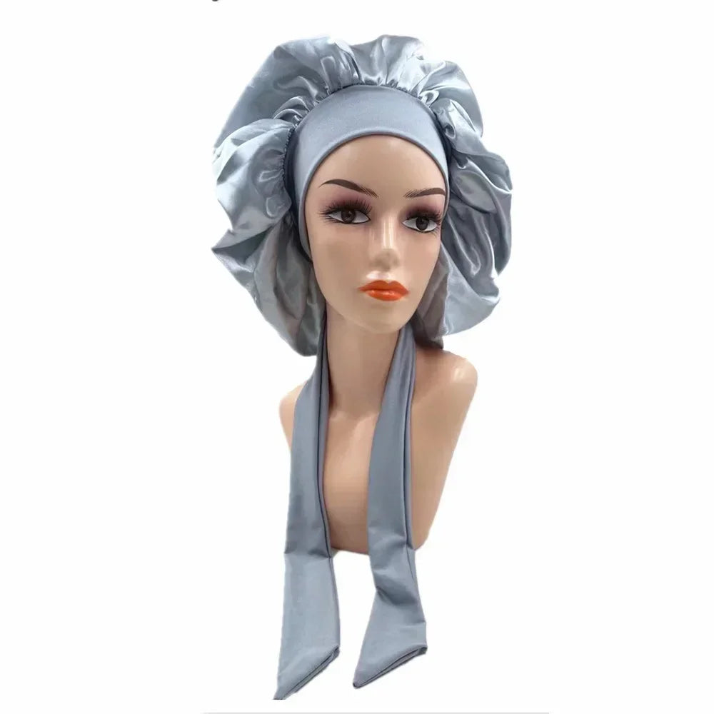 Extra Large Satin Lined Sleep Bonnet | Women's Night Cap